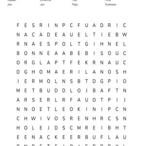 10 grilles de mots mêlés pour la fête des pères