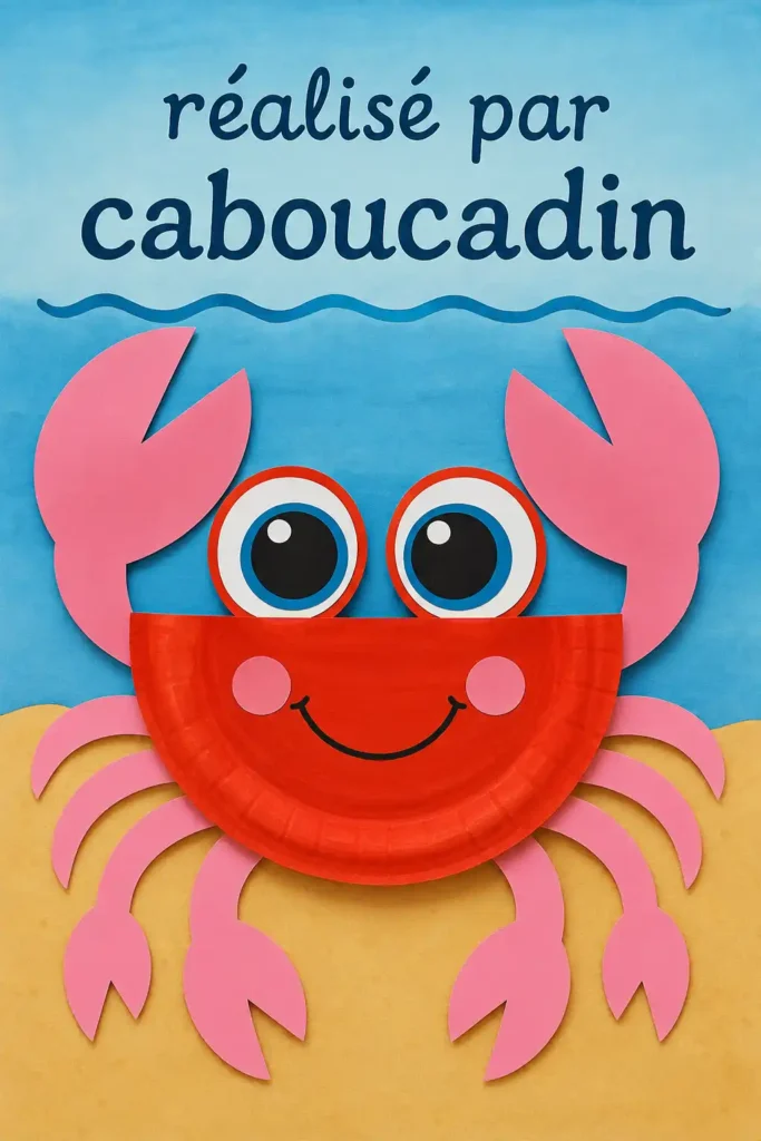 Bricolage maternelle : crabe en carton, activité facile et ludique pour la maison ou la classe crabe rigolo avec assiette carton
