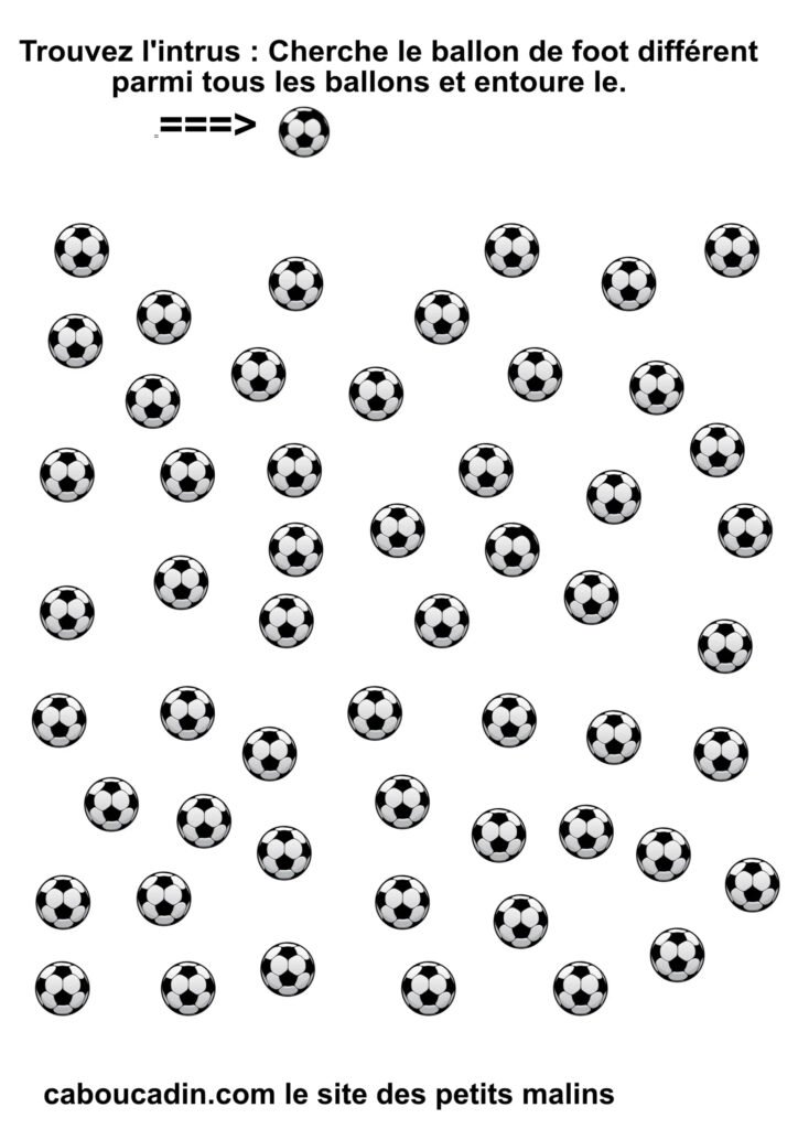 fiche maternelle chercher intrus ballon foot 1