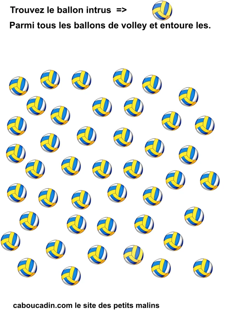 fiche maternelle chercher intrus ballon volley 1