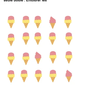 10 fiches observation trouver le cornet de glace à une boule