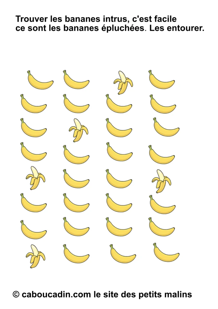 fiches observation maternelle bananes 9