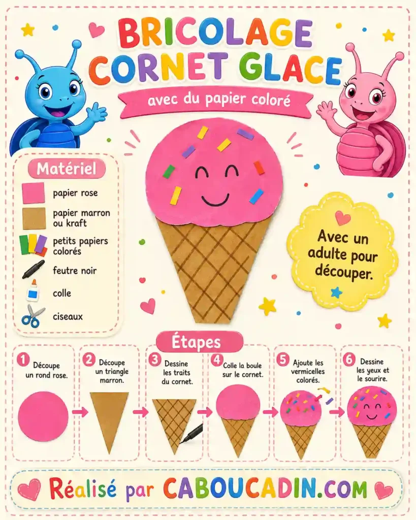 illustration glace avec papier de couleurs caboucadin