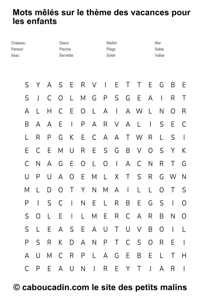 mots meles a imprimer vacances caboucadin 8