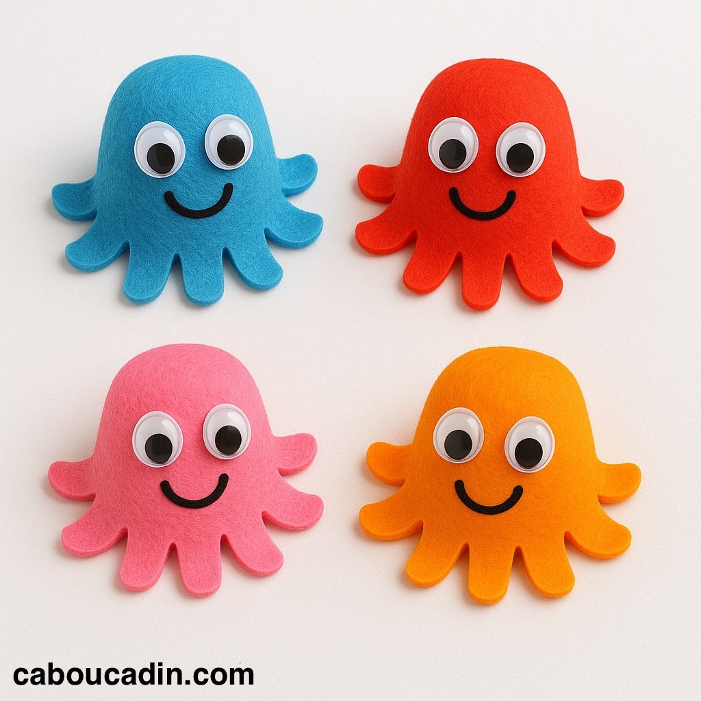 pieuvres de toutes les couleurs en feutrine 4