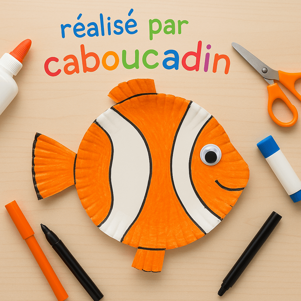 poisson clown avec assiette en carton 3