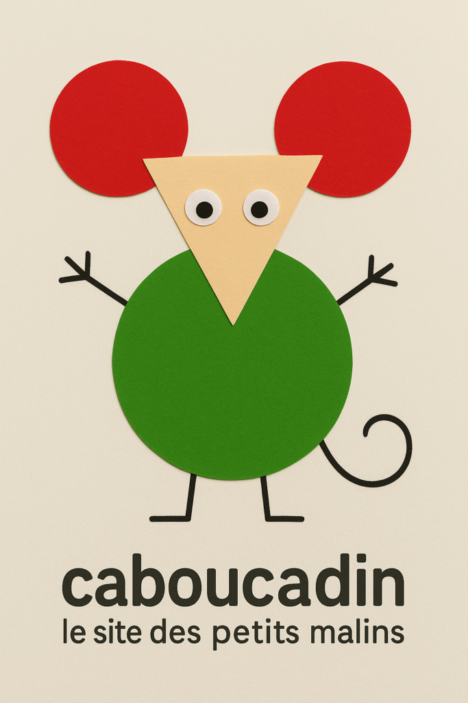 Activité maternelle : souris en formes géométriques, simple et amusante souris avec papier de couleurs caboucadin 3
