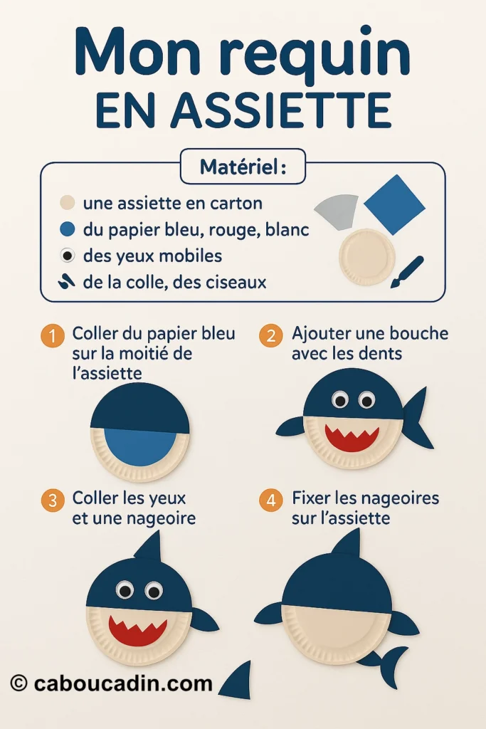 tuto requin en assiette carton caboucadin
