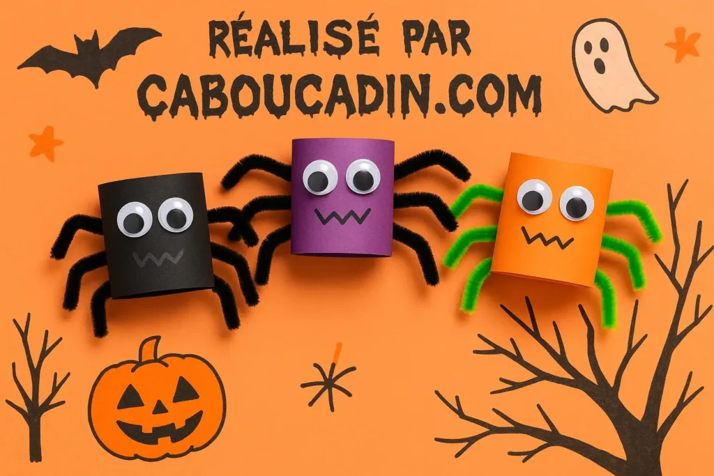 Bricolage maternelle : fabriquer une araignée rigolote avec un rouleau de papier pour Halloween Bricolage maternelle : fabriquer une araignée rigolote avec un rouleau de papier pour Halloween
