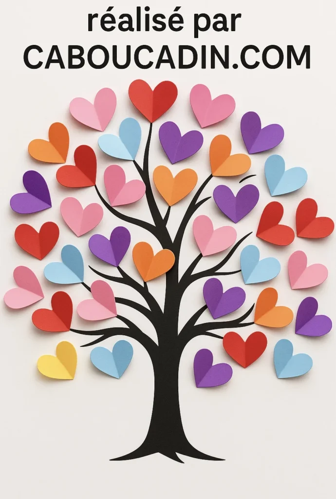 arbre avec coeurs multicolore 4