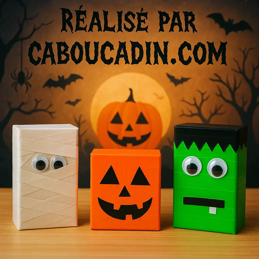 boites carton decorees monstres Halloween 2