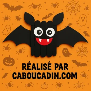 Chauve-souris Halloween en bùtonnets de bois : activité manuelle facile pour enfants en maternelle chauve-souris-Halloween-avec-batonnets-en-bois-1