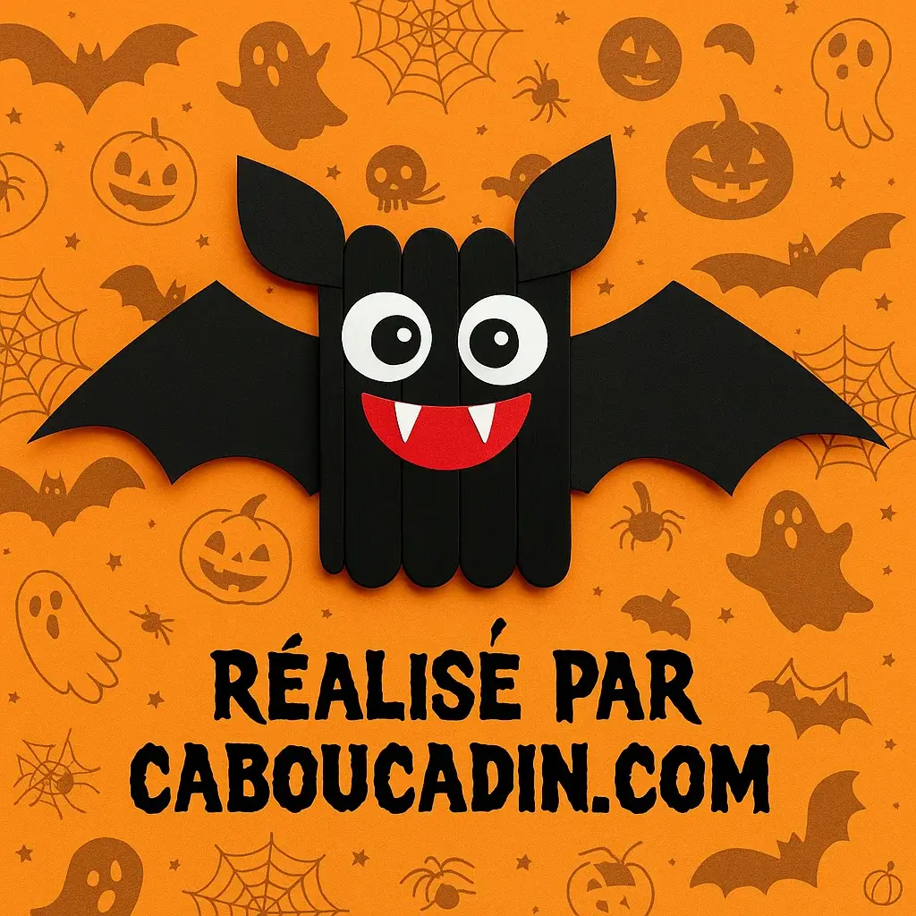chauve souris Halloween avec batonnets en bois 2