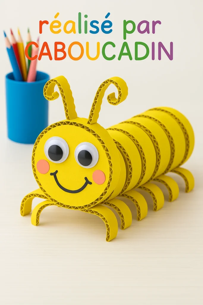 chenille avec carton ondule jaune