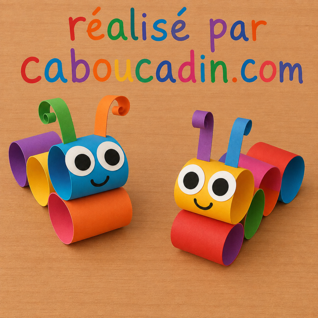 chenille avec rouleau en papier colore caboucadin