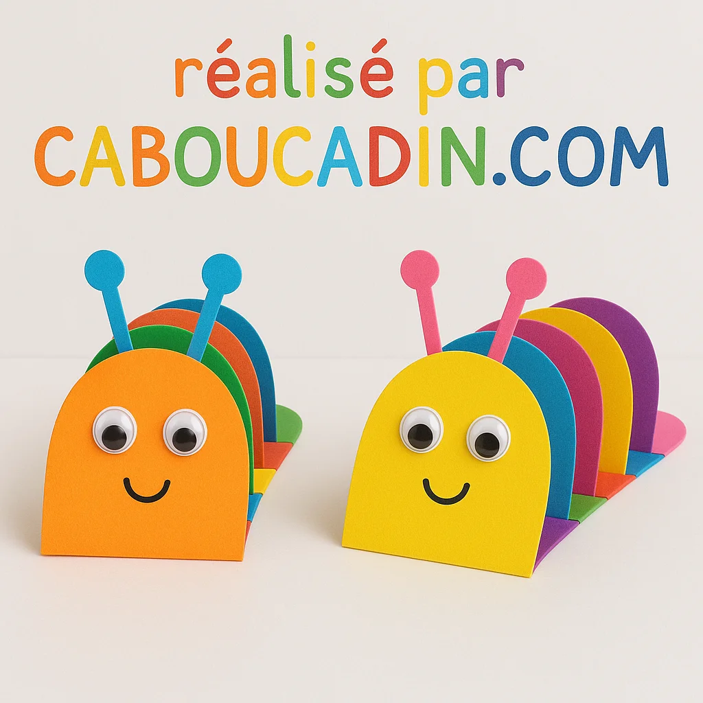 Bricolage maternelle : fabriquer une chenille multicolore en papier facile chenilles multicolore en papier 1