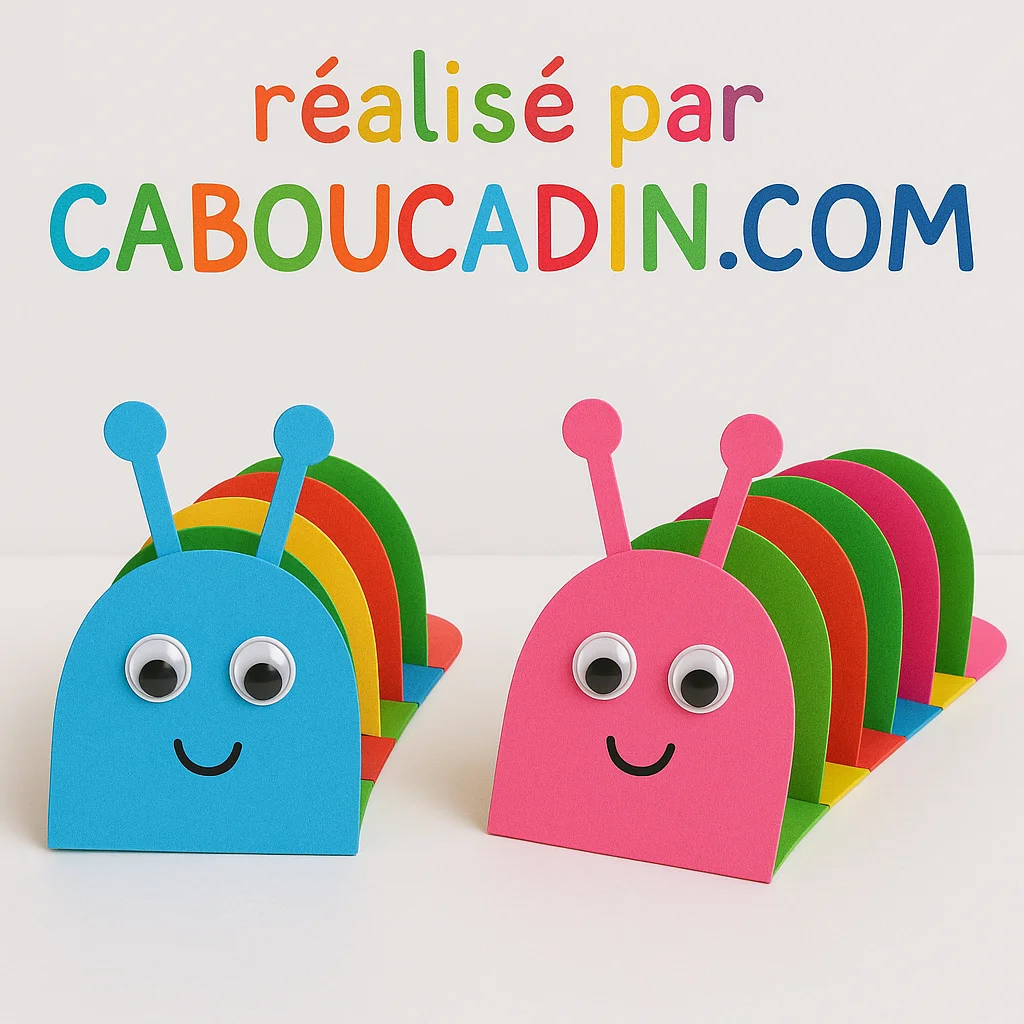 Bricolage maternelle : fabriquer une chenille multicolore en papier facile chenilles multicolore en papier 2