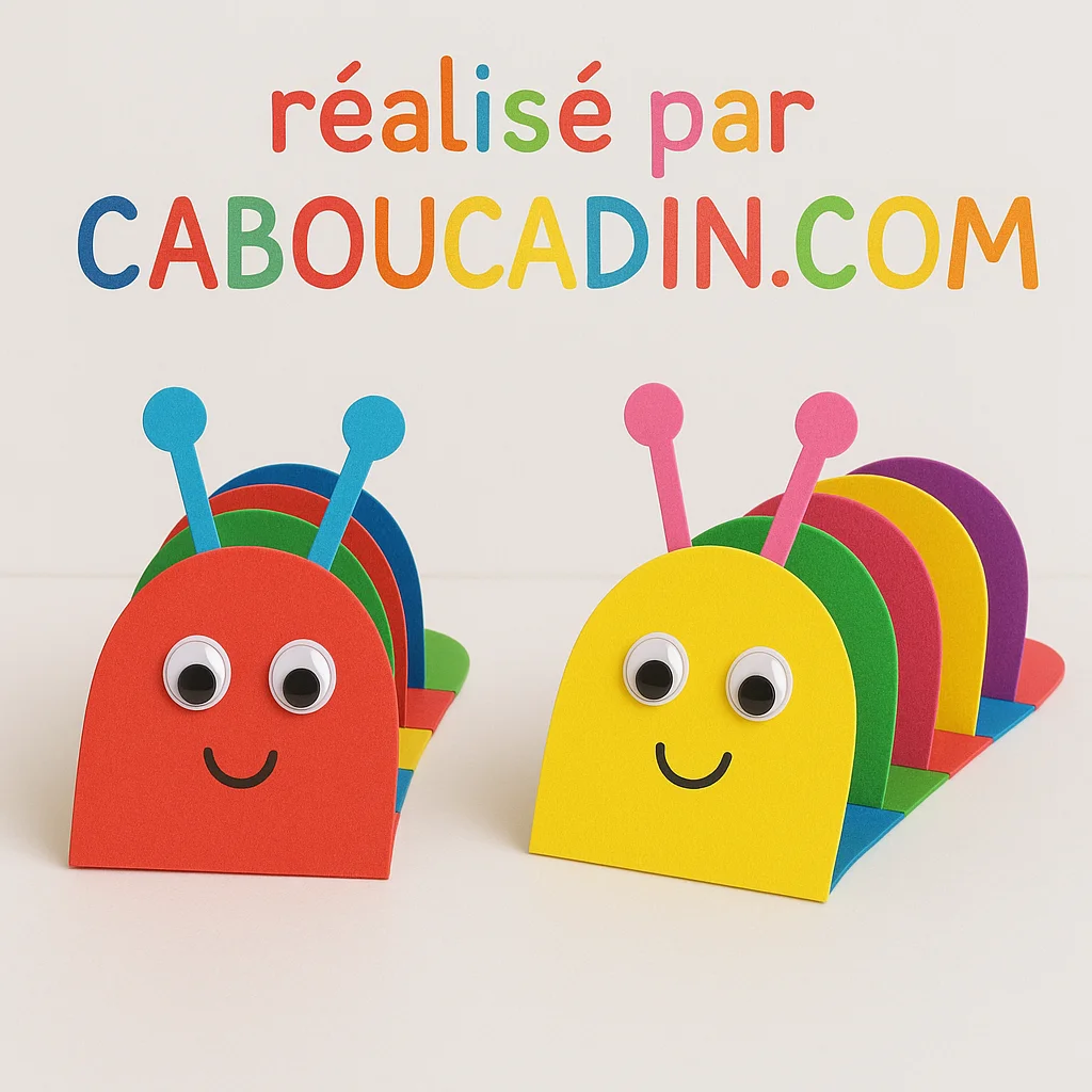 Bricolage maternelle : fabriquer une chenille multicolore en papier facile chenilles multicolore en papier