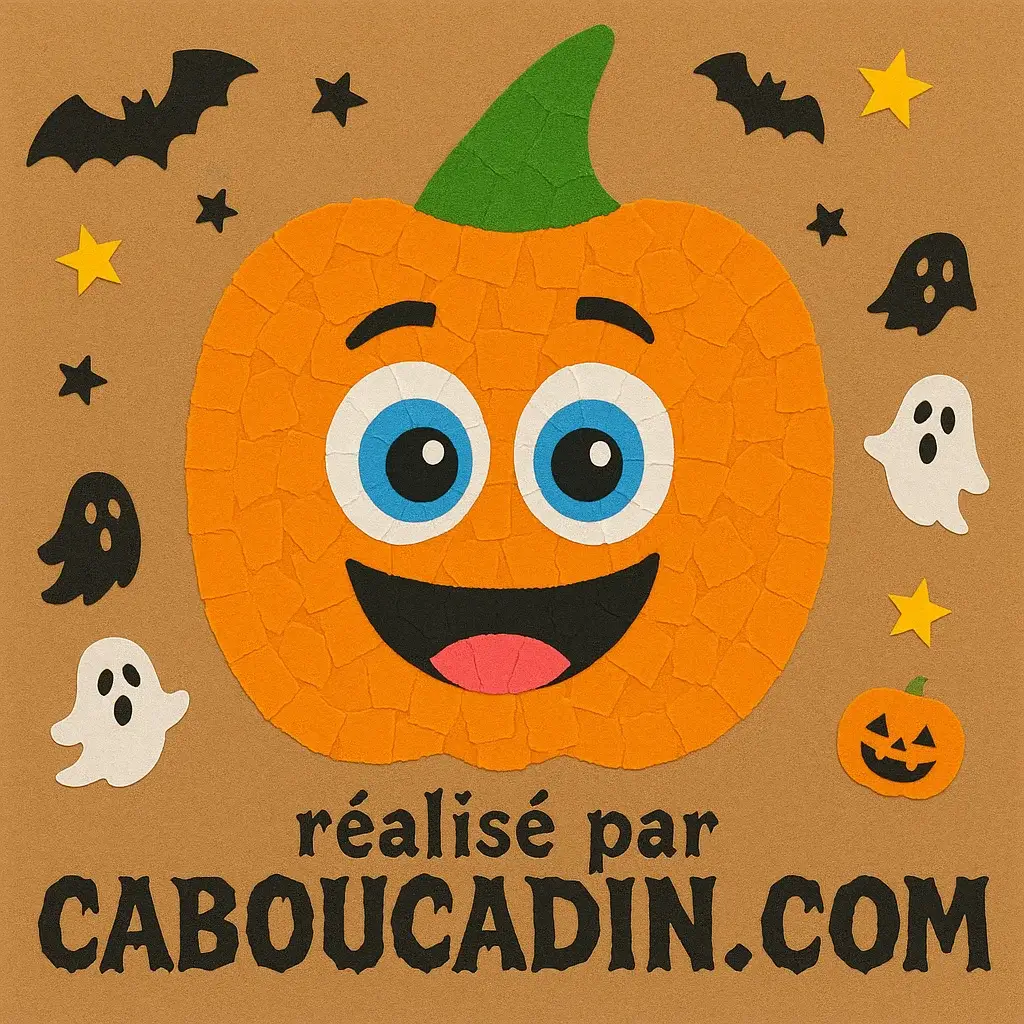 citrouille Halloween realisee avec morceaux avec morceaux papier dechirees orange 1