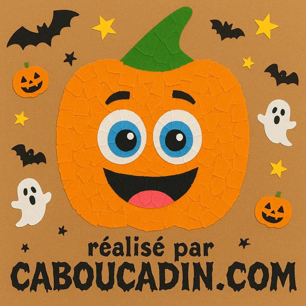 citrouille Halloween realisee avec morceaux avec morceaux papier dechirees orange 4