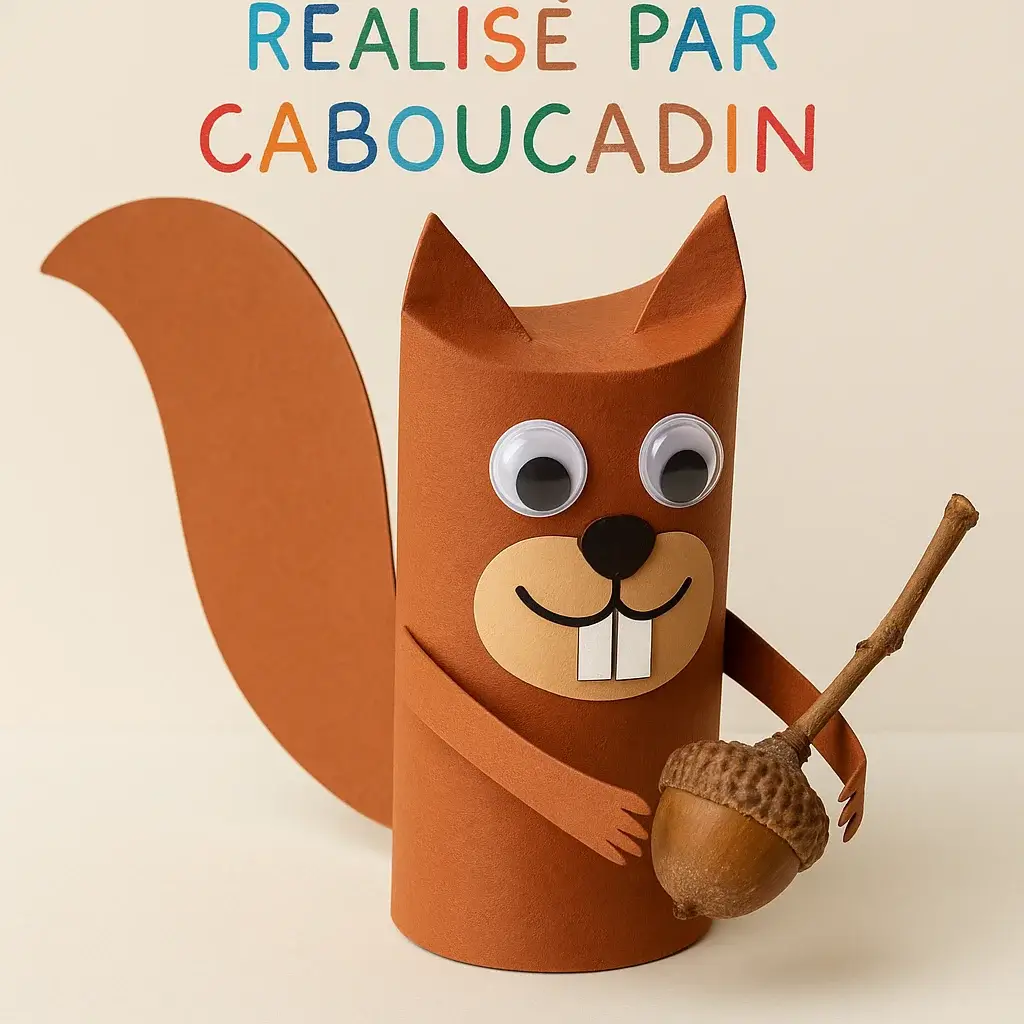 ecureuil avec rouleau en carton papier toilette 1