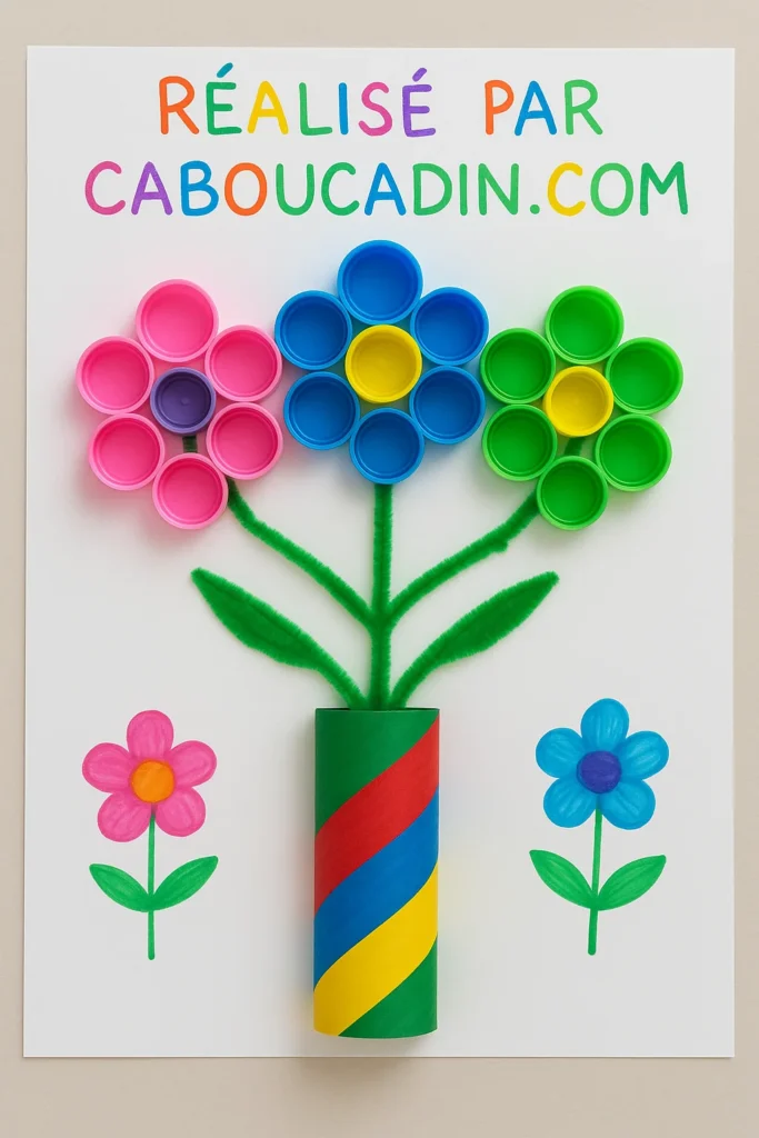 fleurs avec bouchons en plastique 2