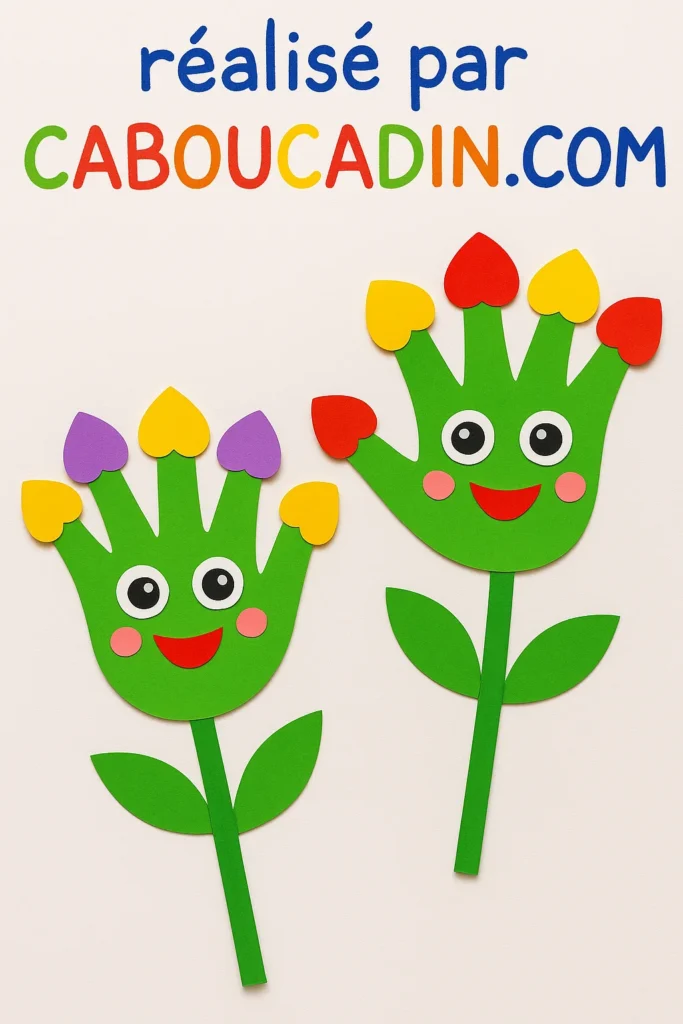 fleurs avec empreintes de mains decoupee 3