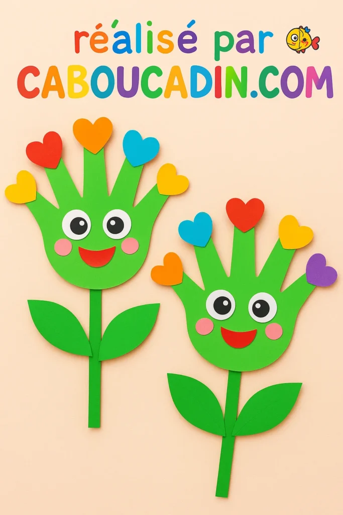 fleurs avec empreintes de mains decoupee 4