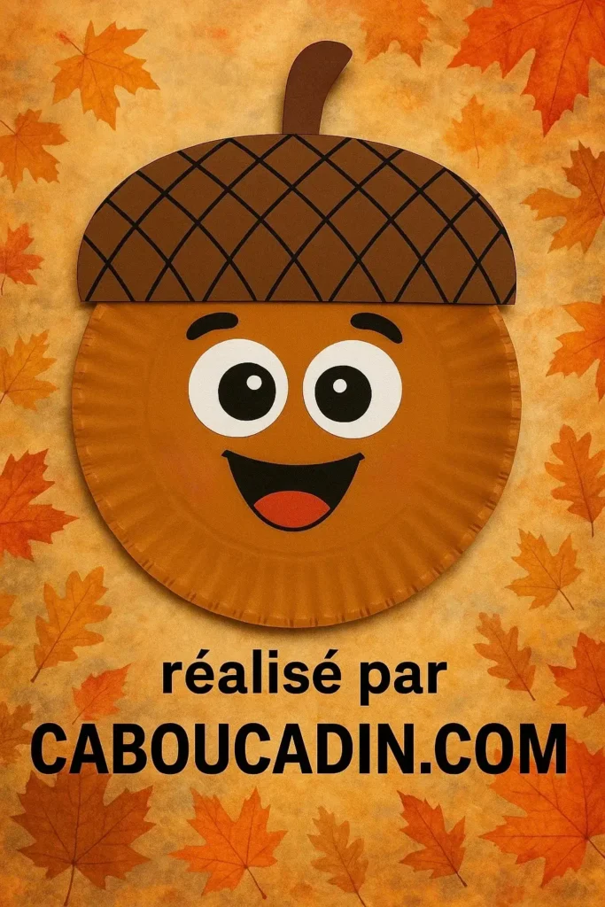 gland chene automne avec assiette en carton 2