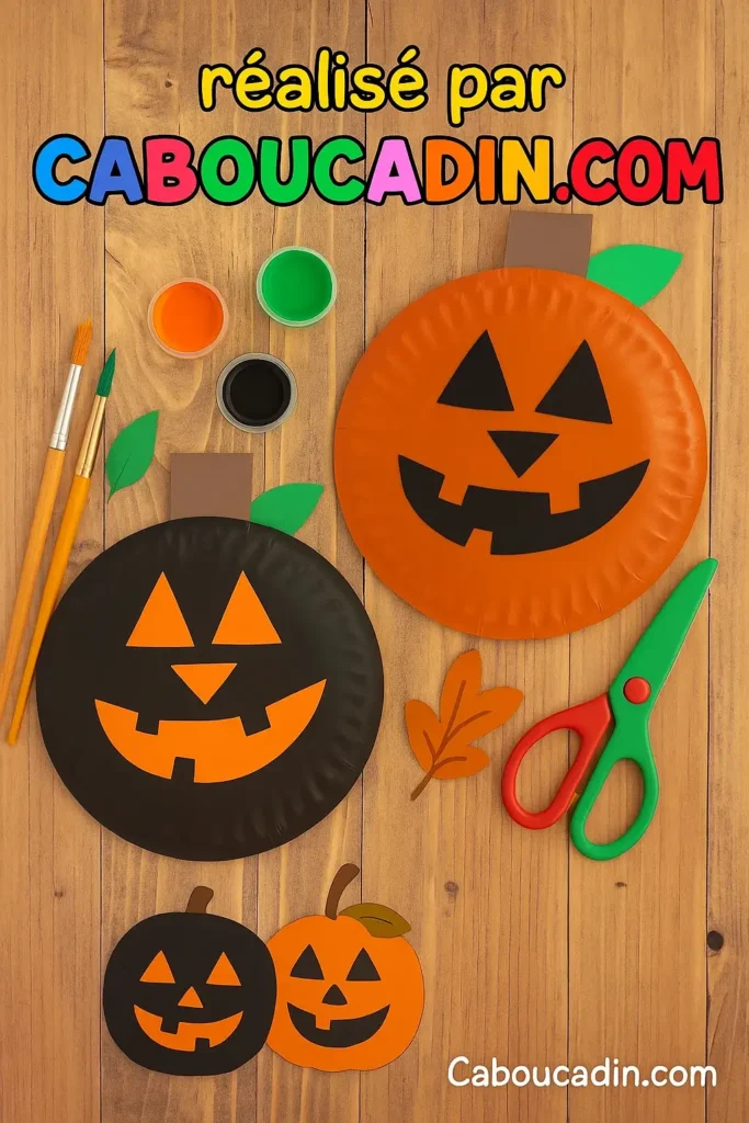 halloween citrouille orange noire assiette carton 2