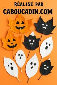 Bricolage maternelle : créer des citrouilles, fantômes et chauves-souris d’Halloween avec des feuilles mortes halloween-feuilles-mortes-monstres-1