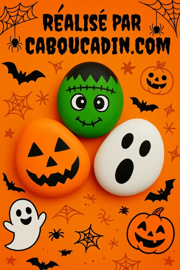halloween galets peints en monstres 3