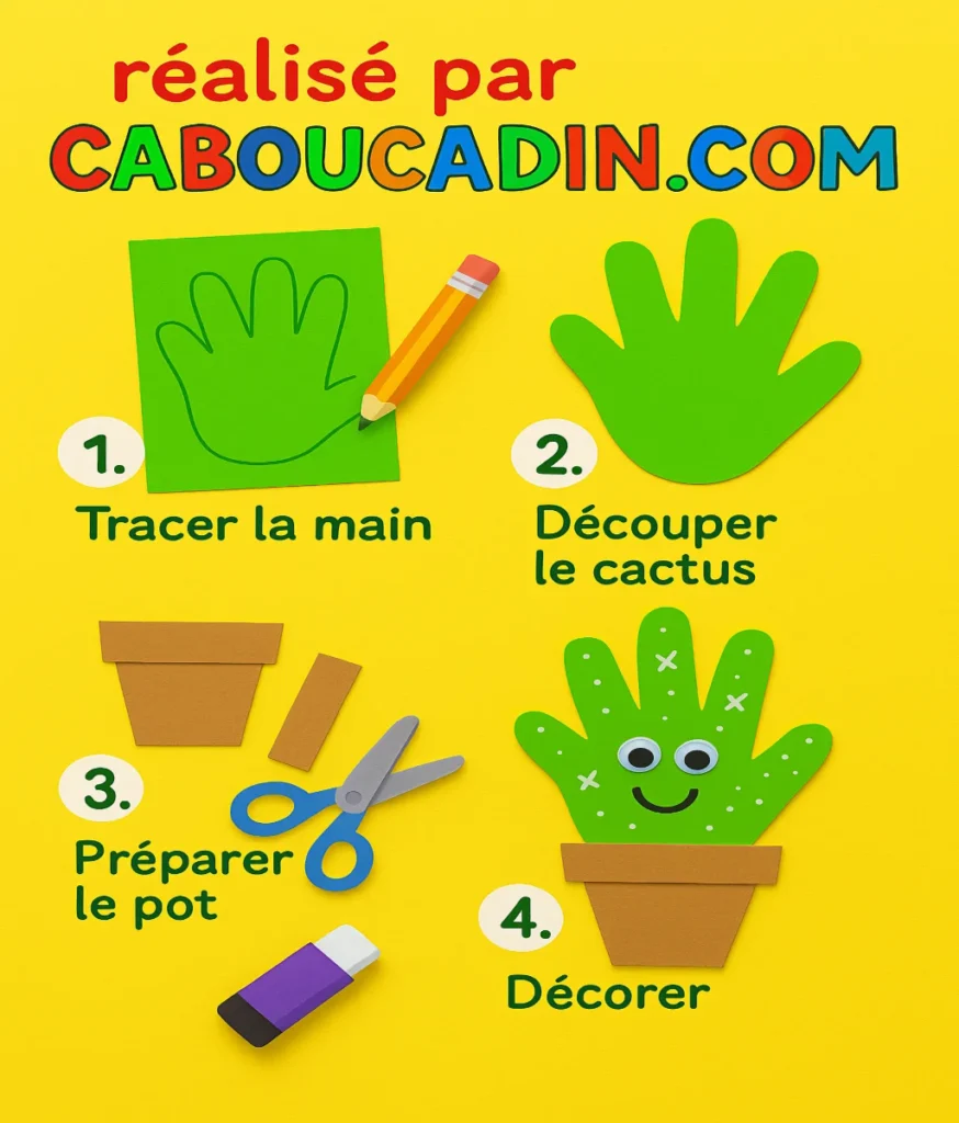 illustration tuto cactus empreinte de main