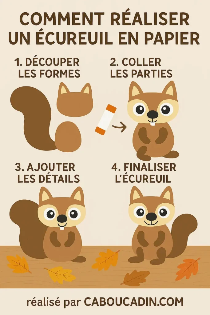 illustration tuto decoupage collage papier marron