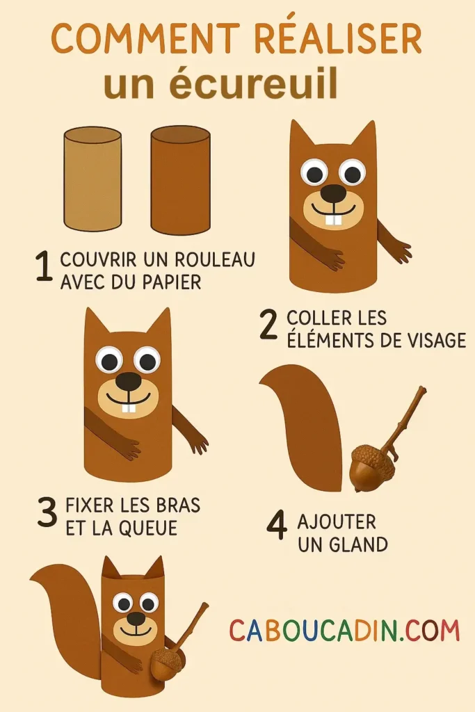 illustration tuto ecureuil avec rouleau en carton