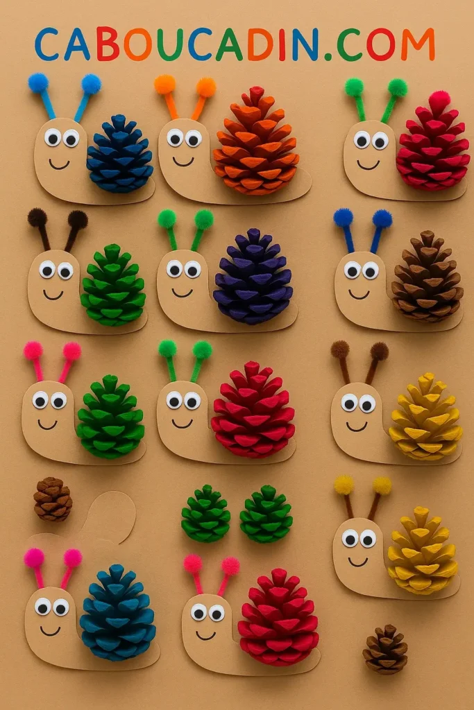 illustration tuto escargot avec pomme de pin 2