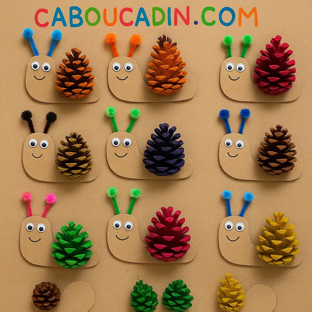 illustration tuto escargot avec pomme de pin 3