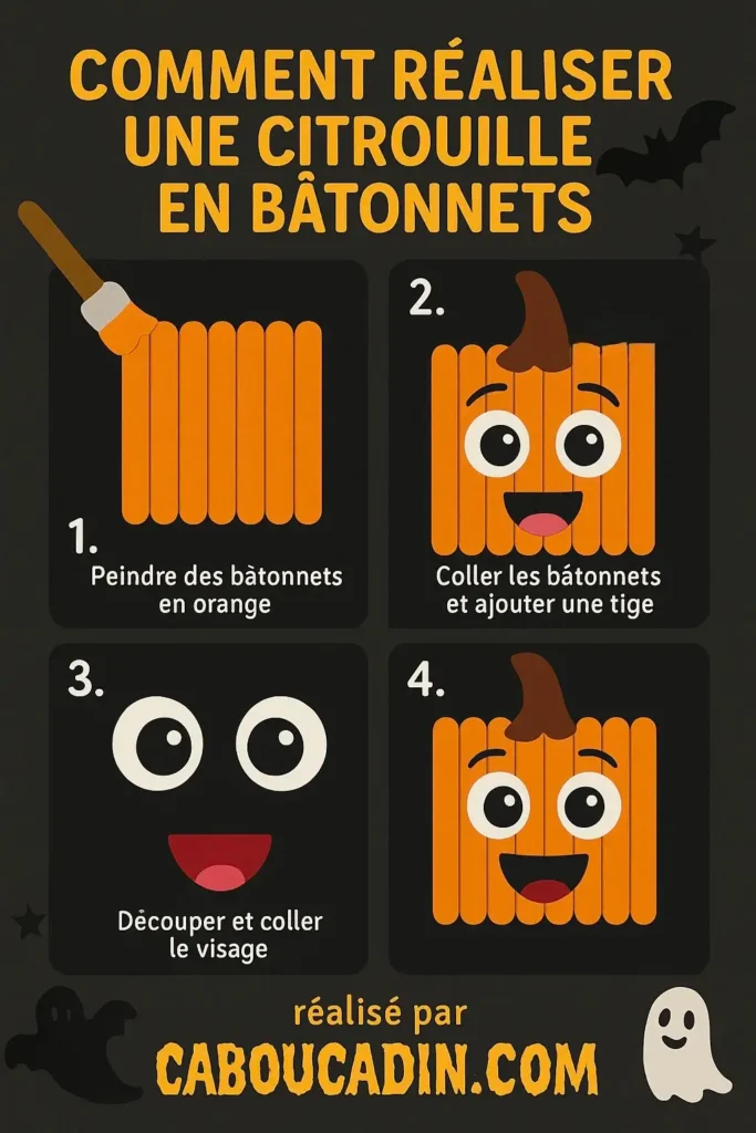 illustration tuto halloween citrouille avec batonnet en bois 1