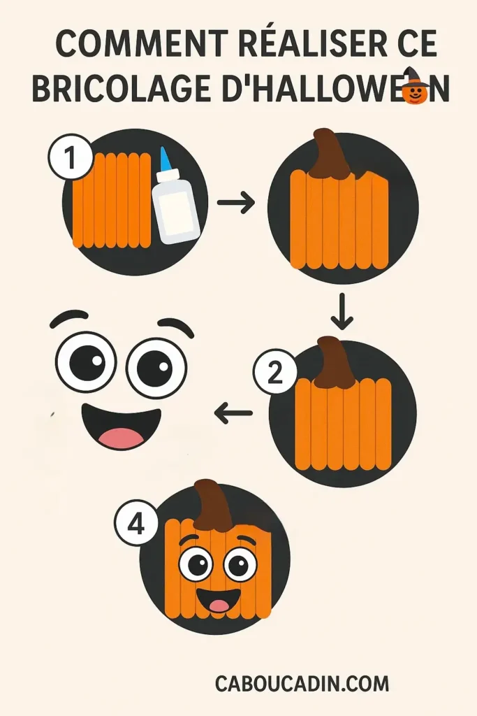 illustration tuto halloween citrouille avec batonnet en bois 2