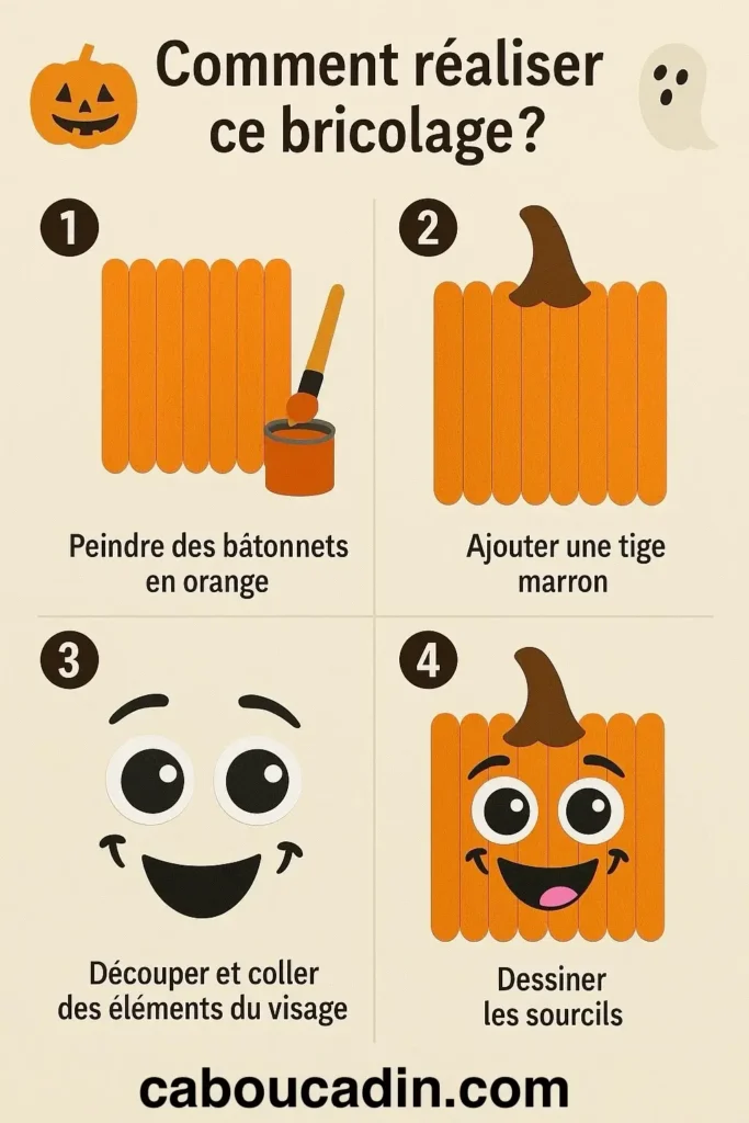 illustration tuto halloween citrouille avec batonnet en bois 3