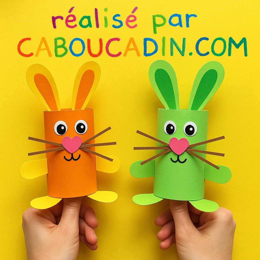 lapins colores avec rouleau en carton 1