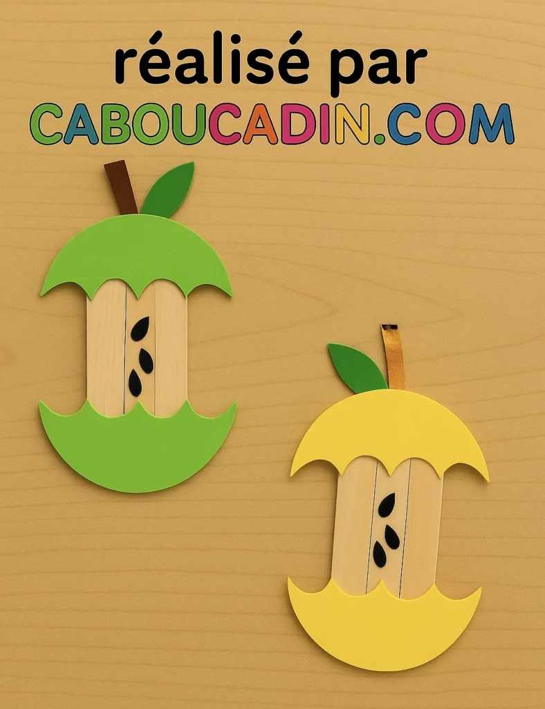 trognon pomme fabriquer avec batonnets en bois 2