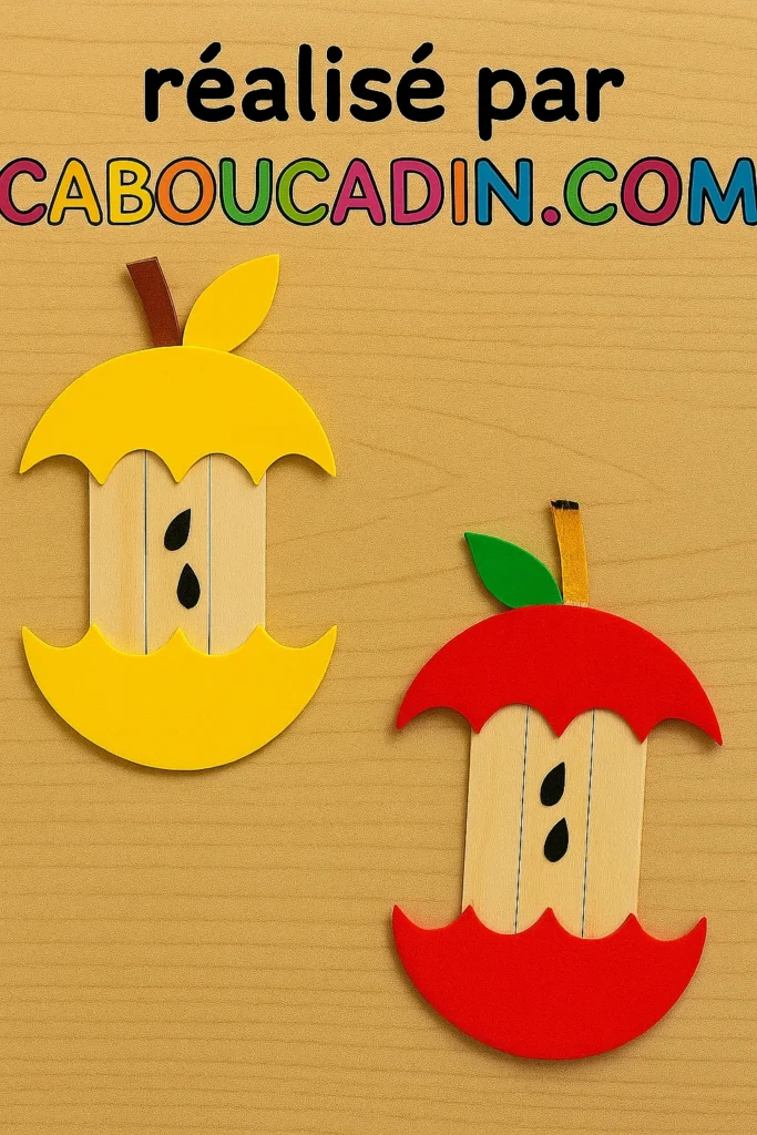 trognon pomme fabriquer avec batonnets en bois 3
