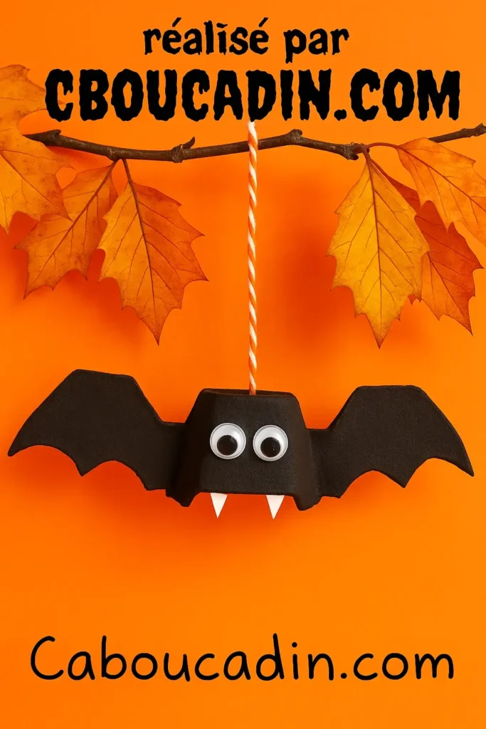 chauve souris halloween avec boite oeufs en carton 3