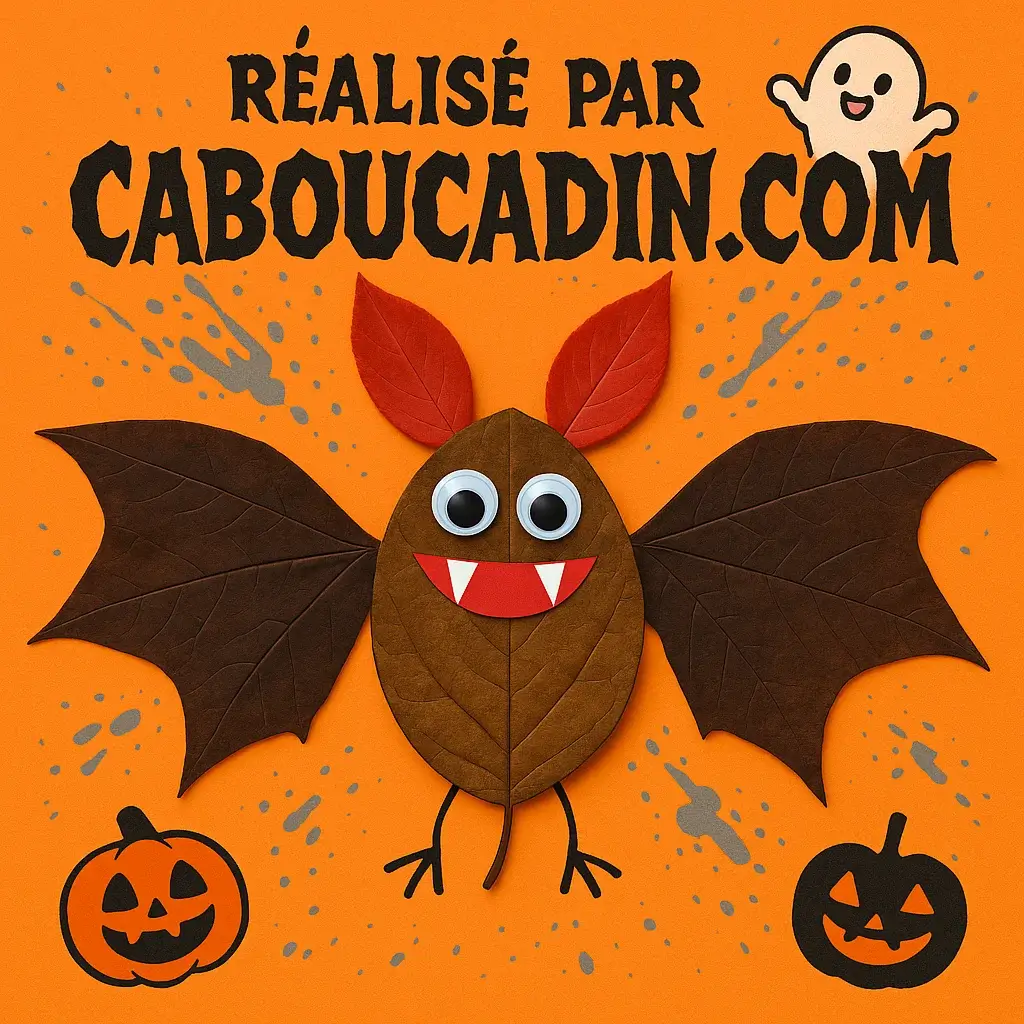 chauve souris halloween avec feuilles mortes 1