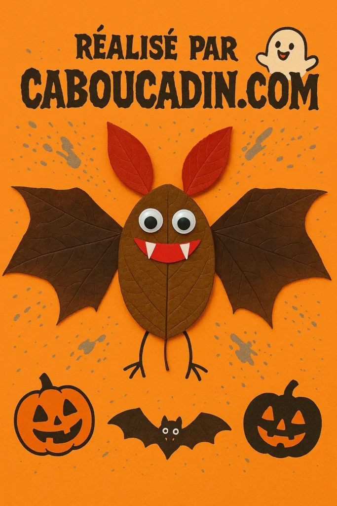 chauve souris halloween avec feuilles mortes 2