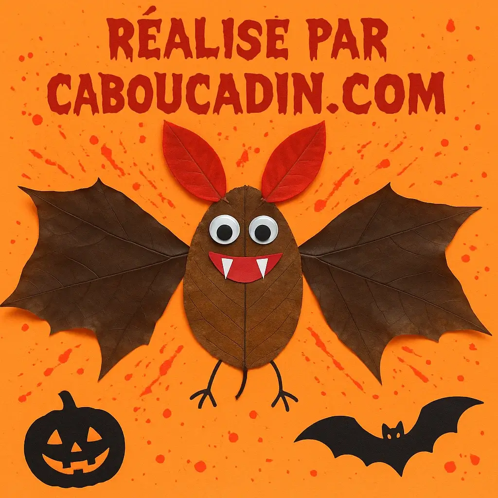 chauve souris halloween avec feuilles mortes 4