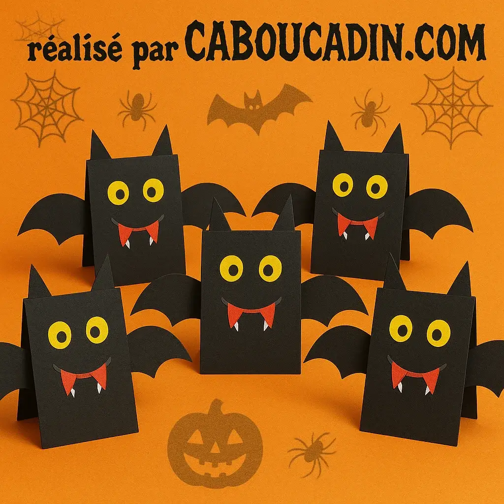 Bricolage Halloween maternelle : fabriquer une chauve-souris en papier facile et rigolote chauve souris halloween en carton noir 4
