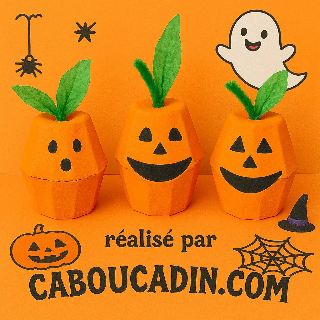 citrouille halloween avec boite a oeuf 1