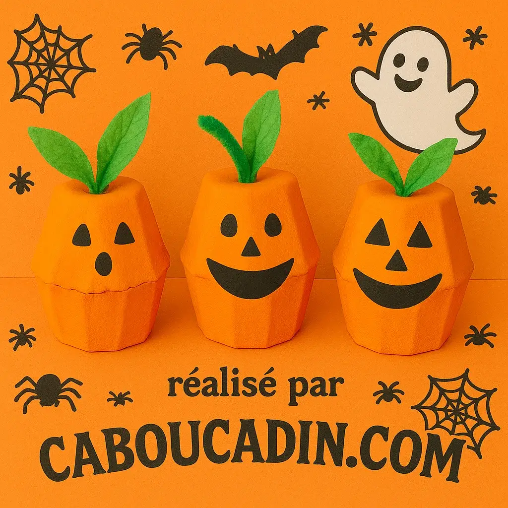 citrouille halloween avec boite a oeuf 2